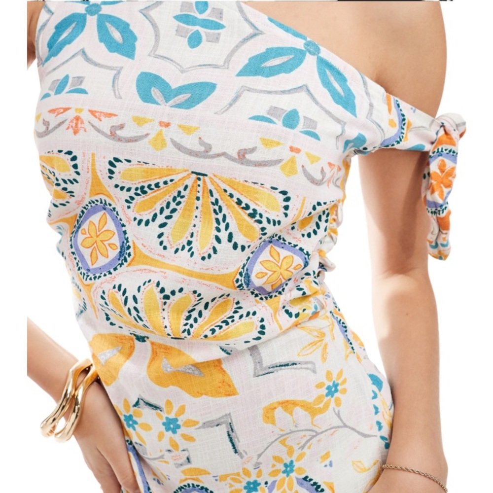 Colorful One-Shoulder Dress - Picture 2 of 5